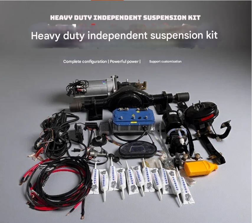 Electric four wheel heavy duty suspension vehicle conversion kit, heavy-duty vehicle, suspension veh
